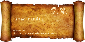 Timár Mihály névjegykártya