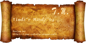 Timár Mihály névjegykártya