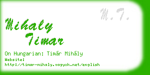 mihaly timar business card