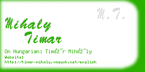 mihaly timar business card